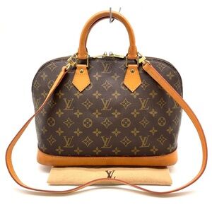 Authentic Louis Vuitton Alma PM Monogram M51130 Top Handle Bag Strap & Dust Bag